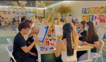 【小红兔】【广州油画初体验】8.27周六下午 单身交友活动，零基础的我们，也完成了油画大作，有老师教，作品可带走