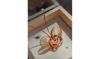 中英日语手工竹编饰品系列~竹编蝴蝶胸针/戒指